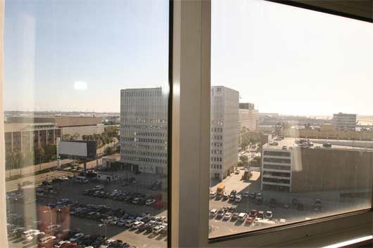 Picture  looking through our hotel window