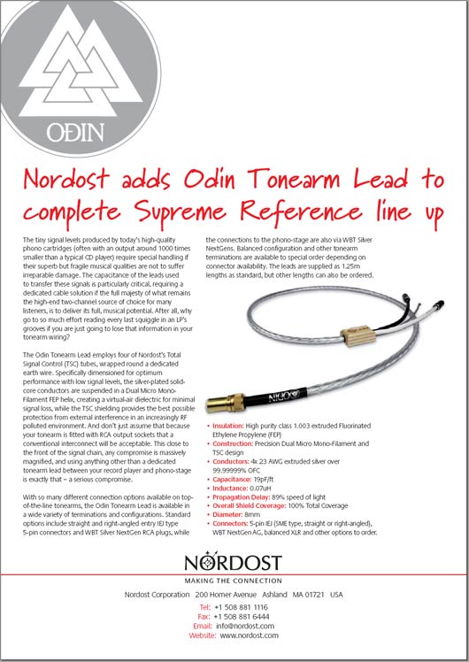 Nodrost Odin tonearm cable