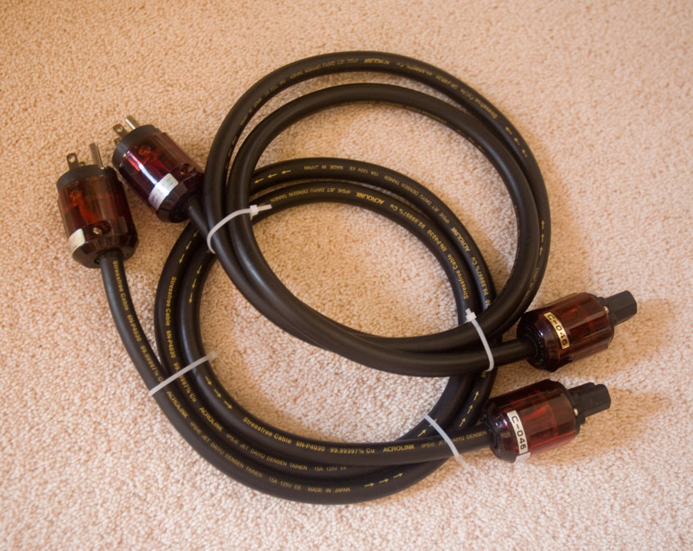 Sold: Acrolink 6N-P4030 power cord (pair), with Oyaide gold
