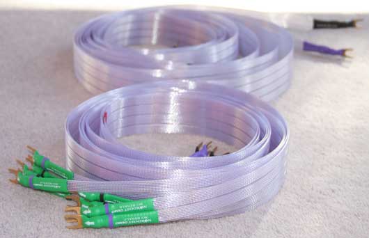 Both cables are purplish ribbon cables about 2 inches wide