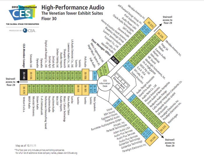 Ces 2012 High End Audio High Performance Audio Venetian Tower Floor Plans Maps Audio Federation